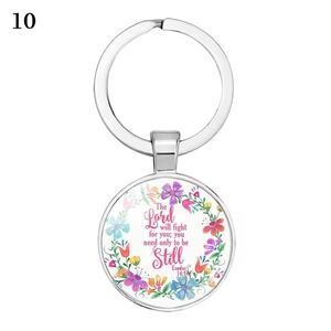 Inspirational Floral Keychain